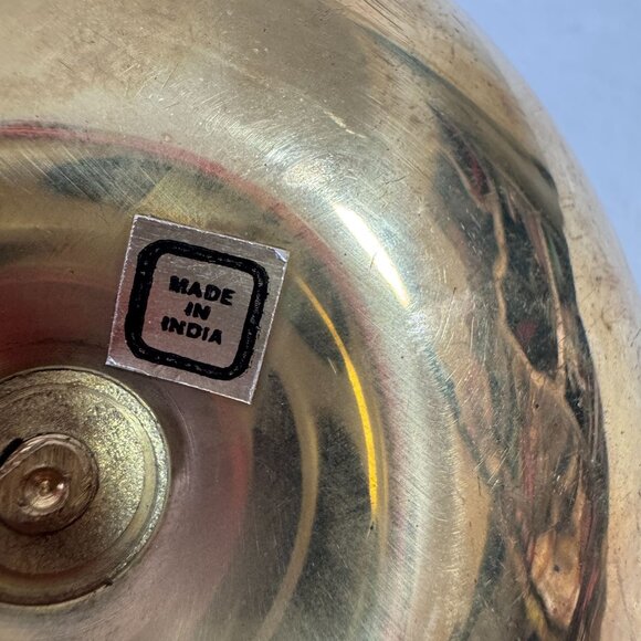 Vintage Enameled Cloisonne Brass Christmas Candlestick Candle Holder Made India - Picture 7 of 8